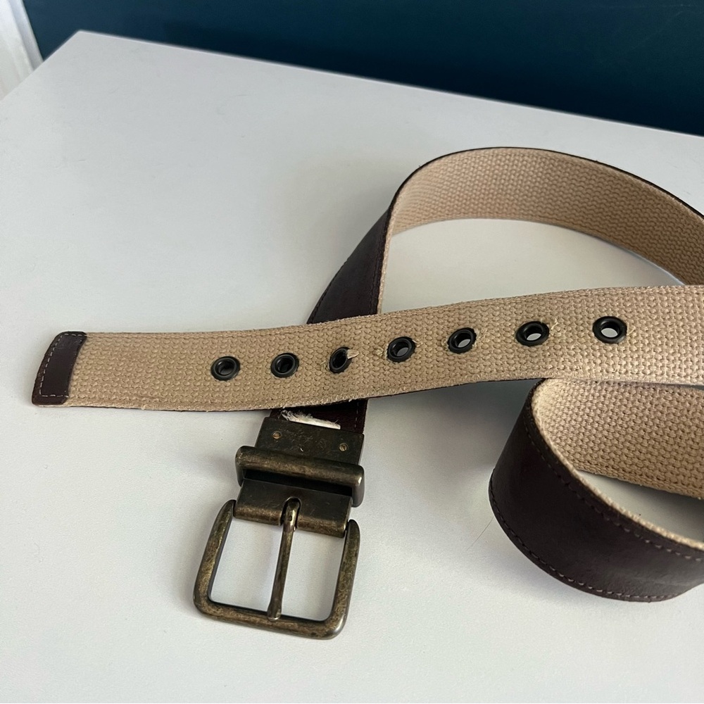 VINTAGE Leather Fabric Reversible Belt - Picture 4 of 7
